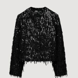 Zara Black Sequin Blazer